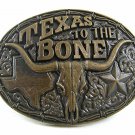 Vintage TEXAS To The Bone Belt Buckle By MONTANA SILVERSMITHS 112717