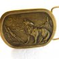 Vintage Wolf Howling at Moon Belt Buckle