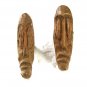 Vintage Sterling Silver Miniature Wooden Tribal Head Cufflinks Hand Carved D8316