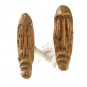 Vintage Sterling Silver Miniature Wooden Tribal Head Cufflinks Hand Carved D8316