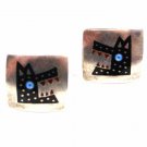 Vintage Sterling Silver & Aztec Dog ? English Hallmarks Cufflinks by JLM 101215