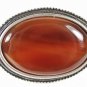 Silvertone & Agate Cabachon Belt Buckle By IBEL Made In ITALY 3516