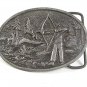 Vintage Bow Hunter Hunting Deer Woods Antique Finish Belt Buckle 41917