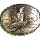 1980 Duck In Flight Solid Brass Belt Buckle By GREAT AMERICAN BUCKLE CO 52316