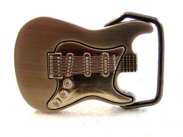Silver Tone Guitar Belt Buckle