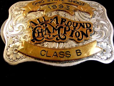 Ohio State Shoot 1993 All Around Champion Class B 2 Tone Belt Buckle