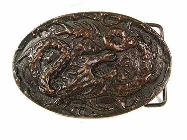 Vintage Fire Breathing Dragon / Flying Serpent Belt Buckle By ADEZY 81716