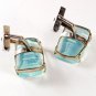 Japanese Carved Crystal Blue Pagoda Cufflinks Unbranded 41516