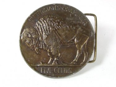 Vintage Buffalo Nickle Belt Buckle Unbranded 72216
