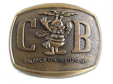 Vintage 1970's BEE C B Breaker Breaker 10 - 4 Belt Buckle 8317