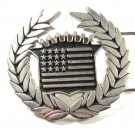 Vintage Cadillac Emblem Flag Belt Buckle By Famous Stars Straps 71315