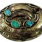 Southwest Style Native American Turquoise Tiger Eye Feathers Buckle 52517
