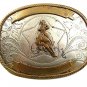 Vintage Western German Silver & Brass Cowboy On Horse Belt Buckle 121517