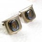 1960's Vintage Silvertone & Hematite Greek / Roman Warrior Cufflinks 73017