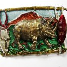 1988 Rhino Belt Buckle By Great American Buckle Co Made In USA 102615