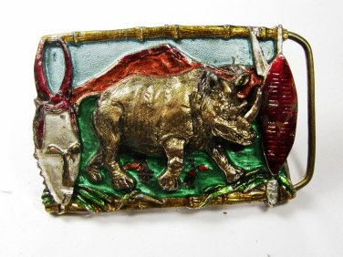 1988 Rhino Belt Buckle By Great American Buckle Co Made In USA 102615