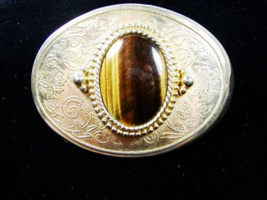 Western Gold Tone Tiger Eye Belt Buckle by Unbranded 12915