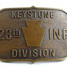 Vintage KEYSTONE 28th Infantry Division Brass Belt Buckle 103117