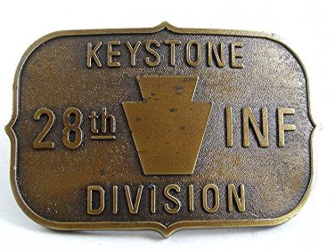 Vintage KEYSTONE 28th Infantry Division Brass Belt Buckle 103117