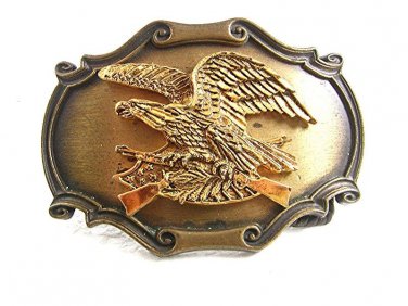 1978 American Eagle Crossed Rifles Belt Buckle By RAINTREE 72617
