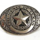 Vintage Silver Tone State of Texas Star Belt Buckle 11916