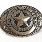Vintage Silver Tone State of Texas Star Belt Buckle 11916