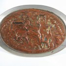 1930's - 50's Cowboy Rodeo Bull Rider Silvertone Belt Buckle Unbranded 91415