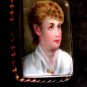 Art Nouveau Victorian Gold Filled Painting Portrait of a Lady Brooch 008617