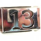 Silvertone Lucky Big Number 13 Halloween Web Style Belt Buckle 82217