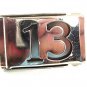 Silvertone Lucky Big Number 13 Halloween Web Style Belt Buckle 82217