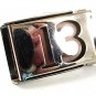 Silvertone Lucky Big Number 13 Halloween Web Style Belt Buckle 82217