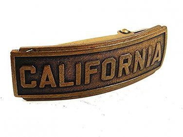 Vintage CALIFORNIA Brass Belt Buckle PAT 3-8-27 101317