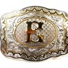 Western Silver Tone Gold Tone Initial E Buckle by CRUMRINE 121415