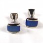 Silvertone & Blue Modernistic Cufflinks by RTT Tateossian Made In London 101515
