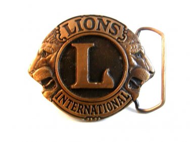 Vintage Lions International Belt Buckle bbb