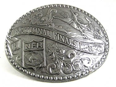 1991 NATIONAL FINALS RODEO Commemorative Belt Buckle By ADM 102617