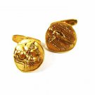 Vintage Gold Tone Greek Goddess Athena Cufflinks / Buttons Unbranded 51916