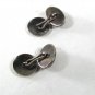 Vintage Sterling Silver & Pinkish Agate Cufflinks Unbranded 51916