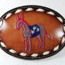 Western Cowboy Democrat Donkey Belt Buckle By TONY LAMA In Box 31916