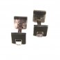 Sterling Silver & Black Modernistic Cufflinks by LL Made In Edinburgh 101515
