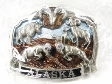 1985 Big Horn Sheep ALASKA Belt Buckle by Great American Buckle Co 121815
