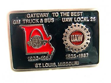 1987 GM Truck Bus UAW Local 26 St. Louis Missouri Belt Buckle Made In USA 12617