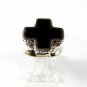 Gothic Sterling Silver Black Cross Ring Size 7 Unbranded 33116