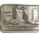 Vintage Petroleum Chemical Division Safety Award Pewter Belt Buckle 112717