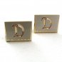 Vintage Silvertone Goldtone Initial / Letter D Cufflinks 82217