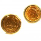 1901 & 1905 Indian Head Pennys Gold Layered Cufflinks Unbranded 10415