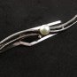 Vintage Mid Century Silver & Pearl Tie Clasp By K. MIKIMOTO TOKYO 72617