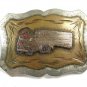 1940's - 50's Silver Tone Copper Truck Belt Buckle Unbranded 11715