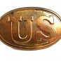 Vintage Re Enactment Civil War US Brass Lead Back Belt Buckle 101917