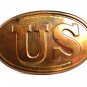 Vintage Re Enactment Civil War US Brass Lead Back Belt Buckle 101917